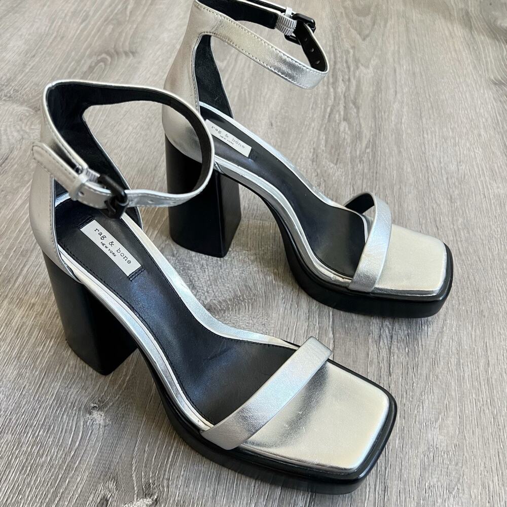 Rag & Bone Matrix Ankle Strap Platform High Heel Sandals Leather Sz 40 US 10